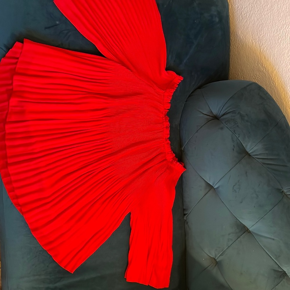 Whimsical pleated Red blouse